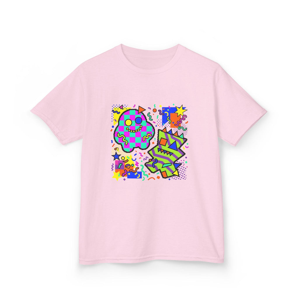 Kids Tee - Playful 90s Geometric Monsters | Retro Abstract