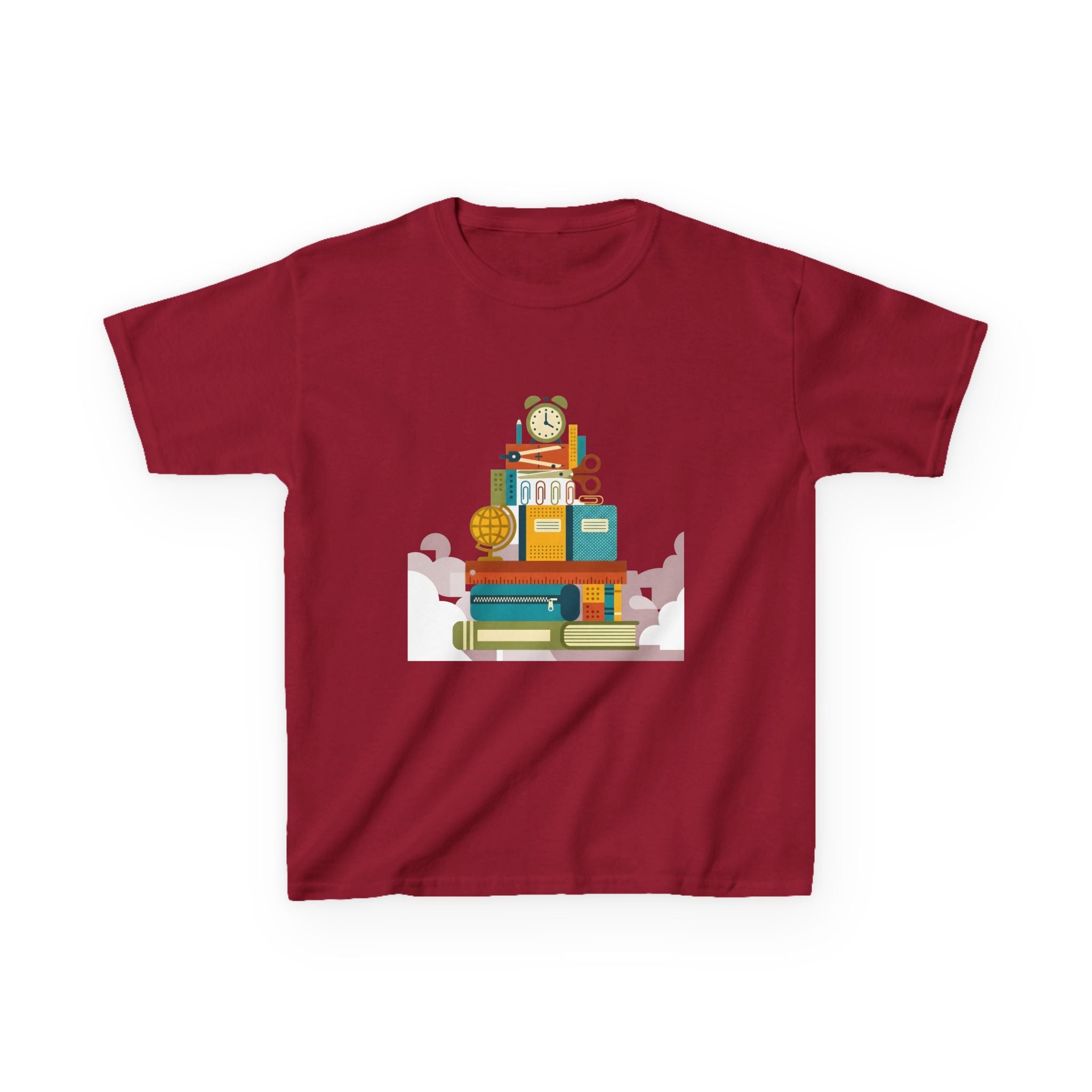 Kids Tee - Flat Vector School Supplies Stack | Back to School 2026
