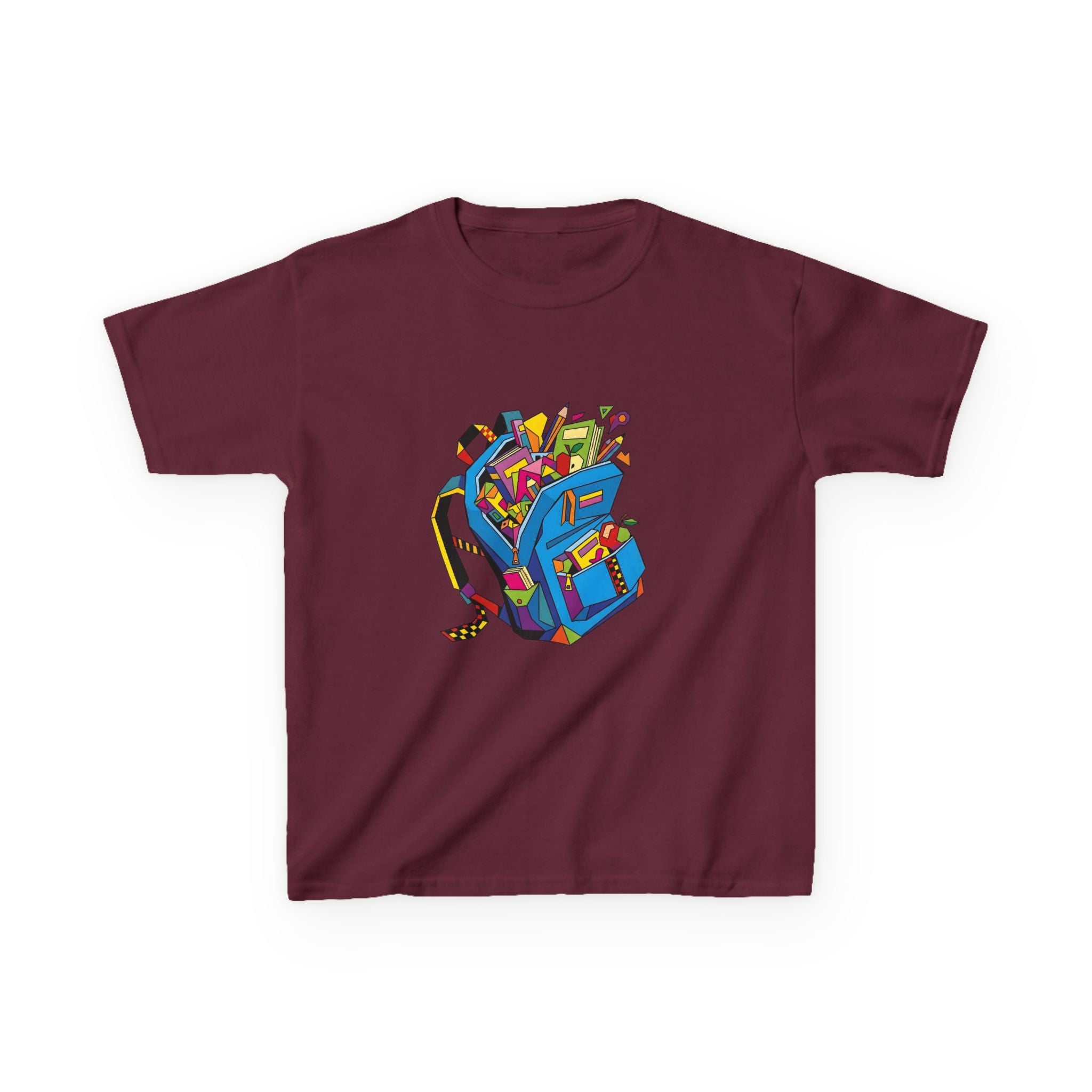 Kids Tee - Vibrant Geometric School Supplies Cartoon | Back to School