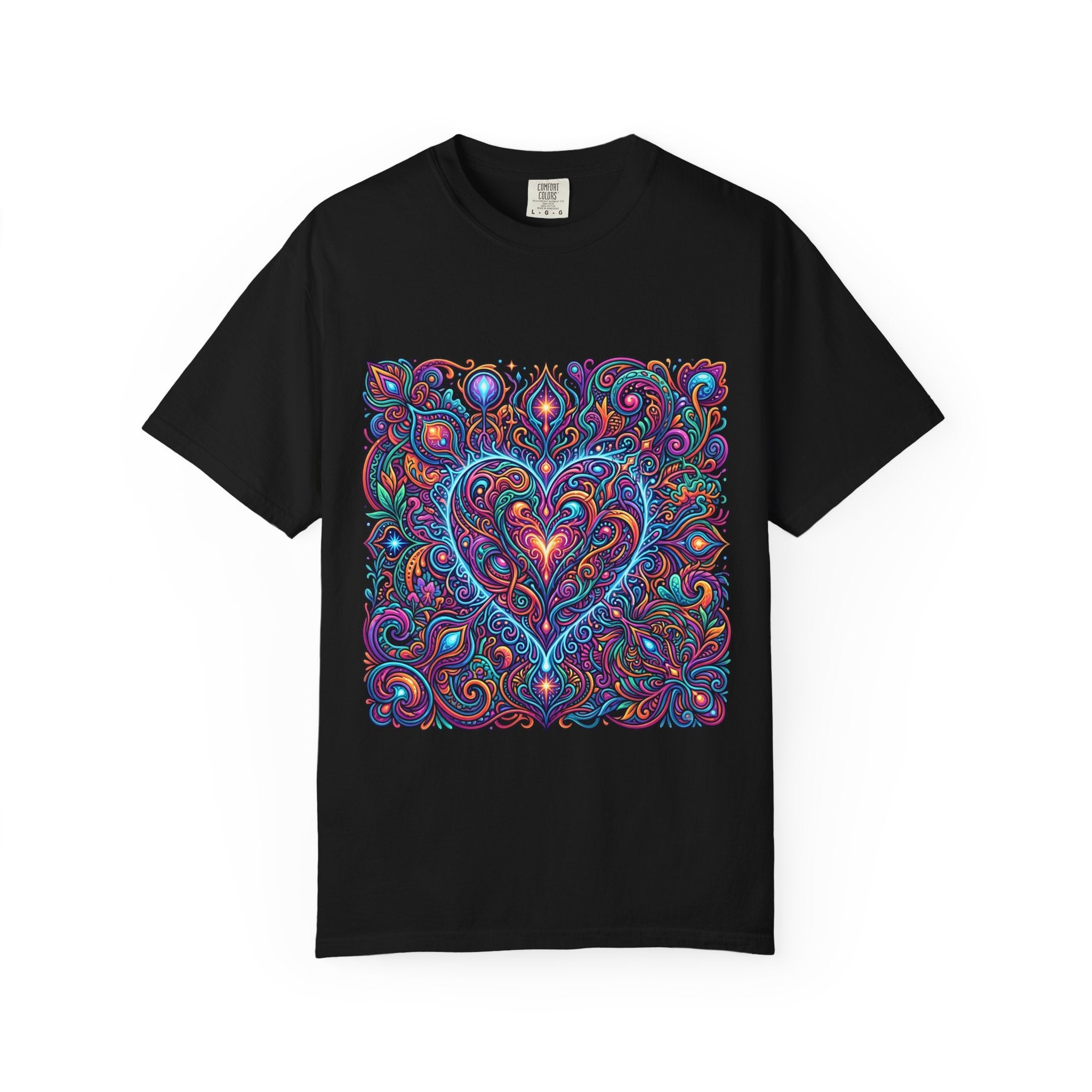 Unisex Garment-Dyed T-shirt - Cosmic Love | Psychedelic Heart Art