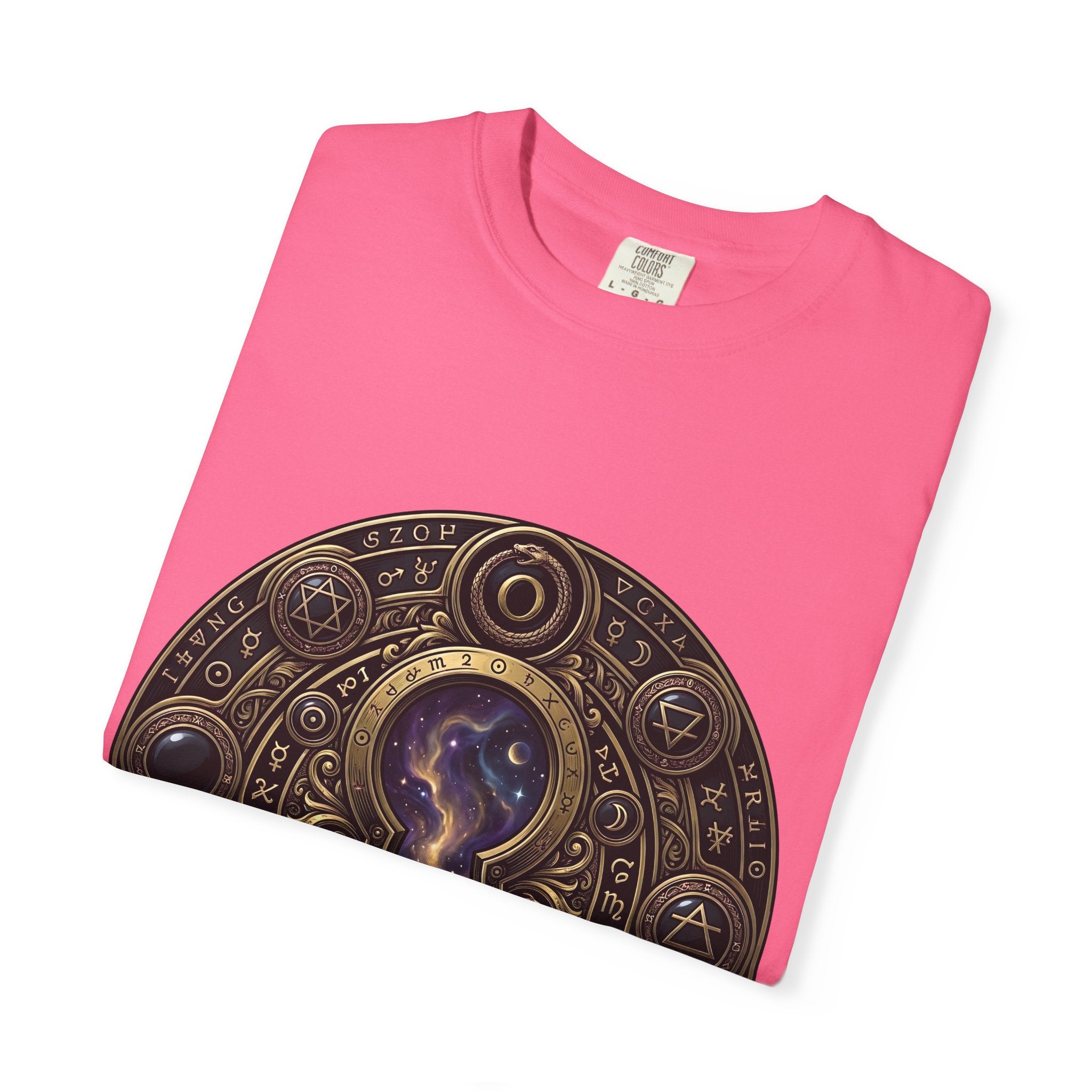 T-shirt - Celestial Keyhole Galaxy | Occult Alchemical Gold