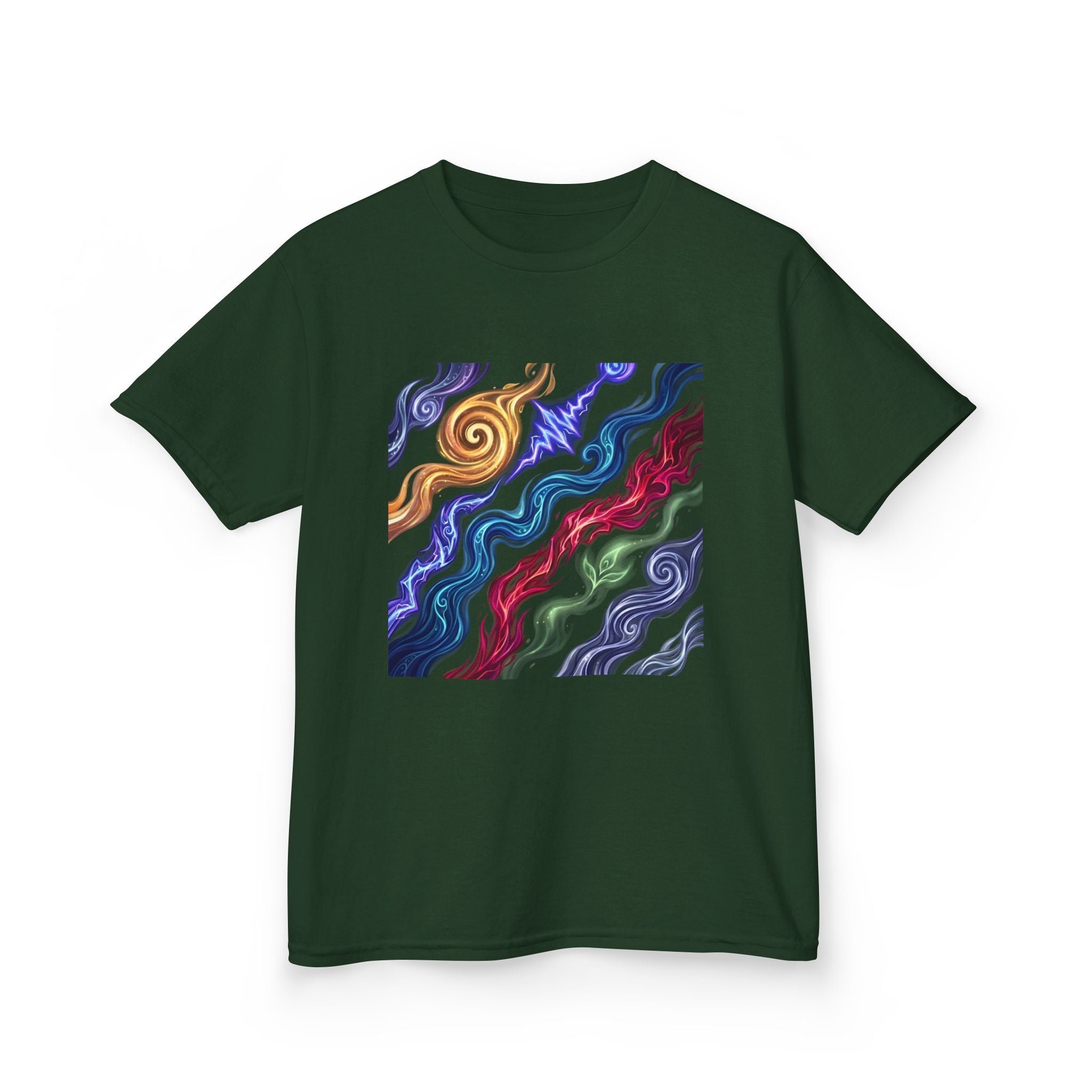 Kids Tee - Vibrant Elemental Magic Energy | Fantasy Glow