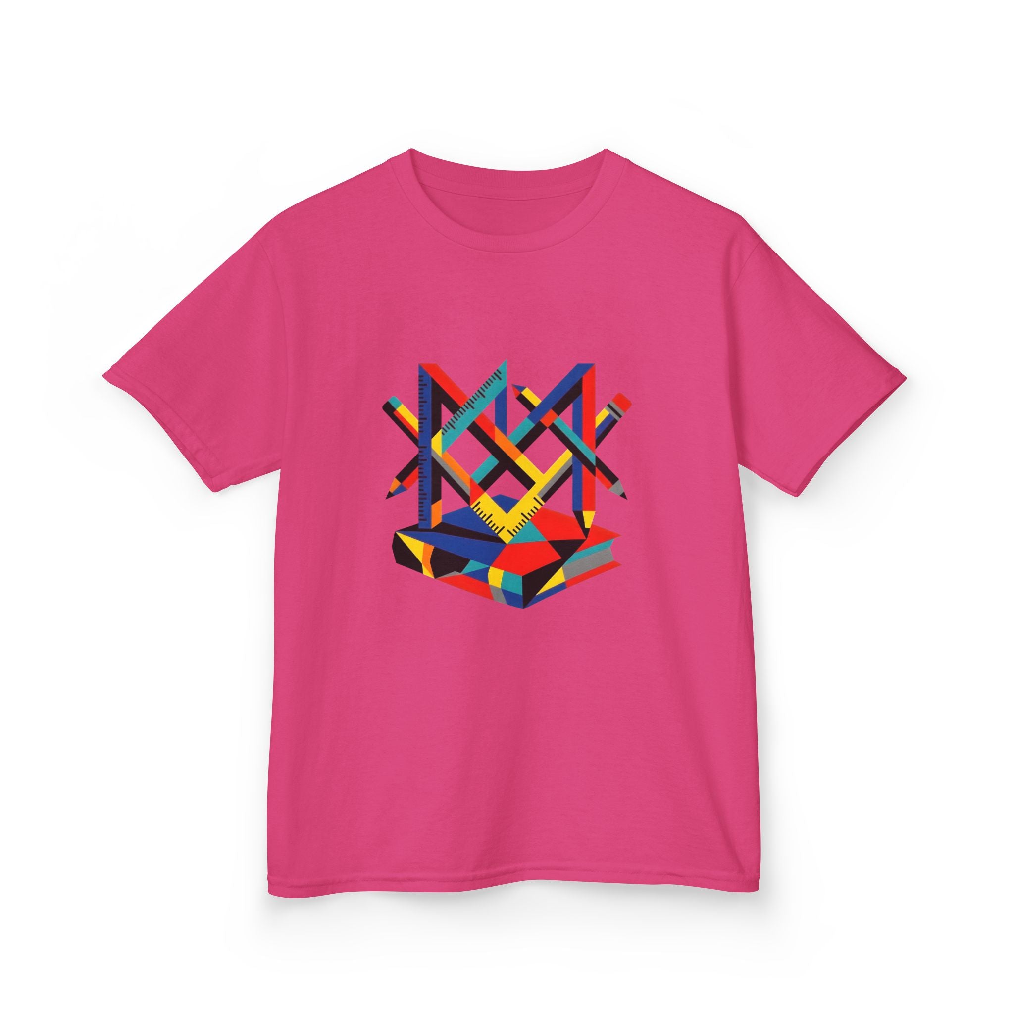 Kids Tee - Bauhaus Geometric Design Tools Graphic | Primary Colors