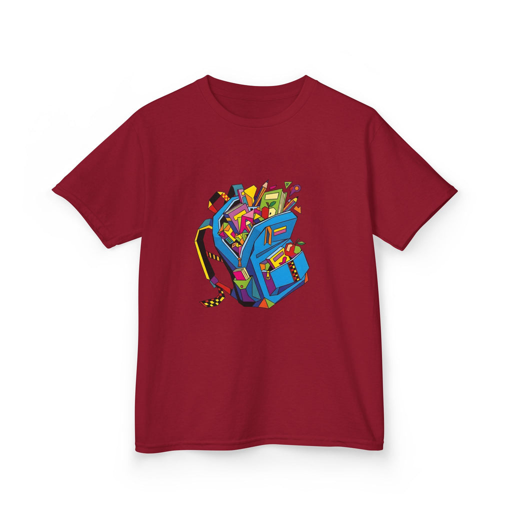Kids Tee - Vibrant Geometric School Supplies Cartoon | Back to School