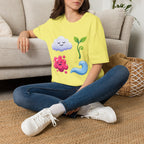 Cute Nature T-Shirt - Whimsical Cloud Sprout Wave Design | Unisex