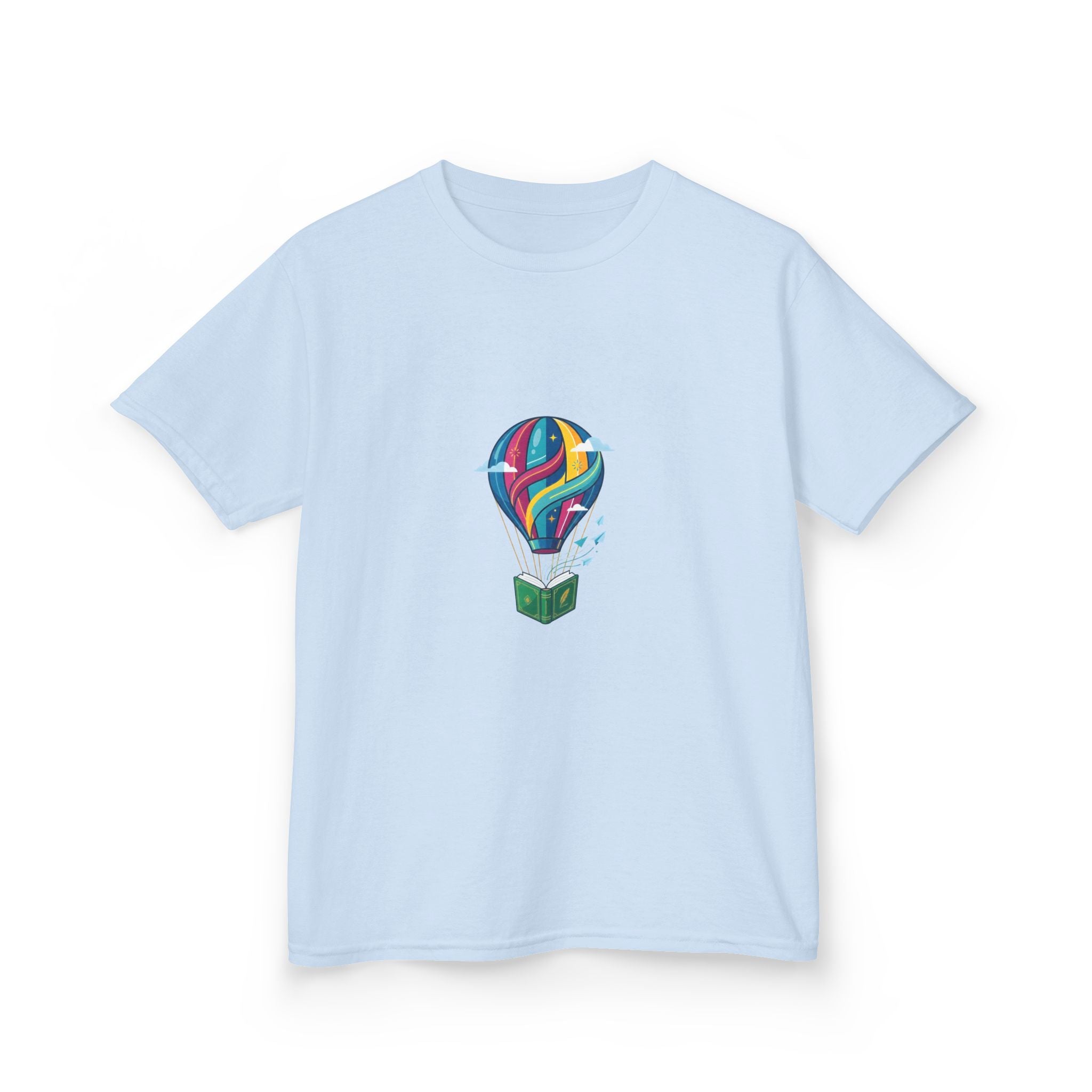 Kids T-Shirt - Bookworm Hot Air Balloon Reading Adventure Tee
