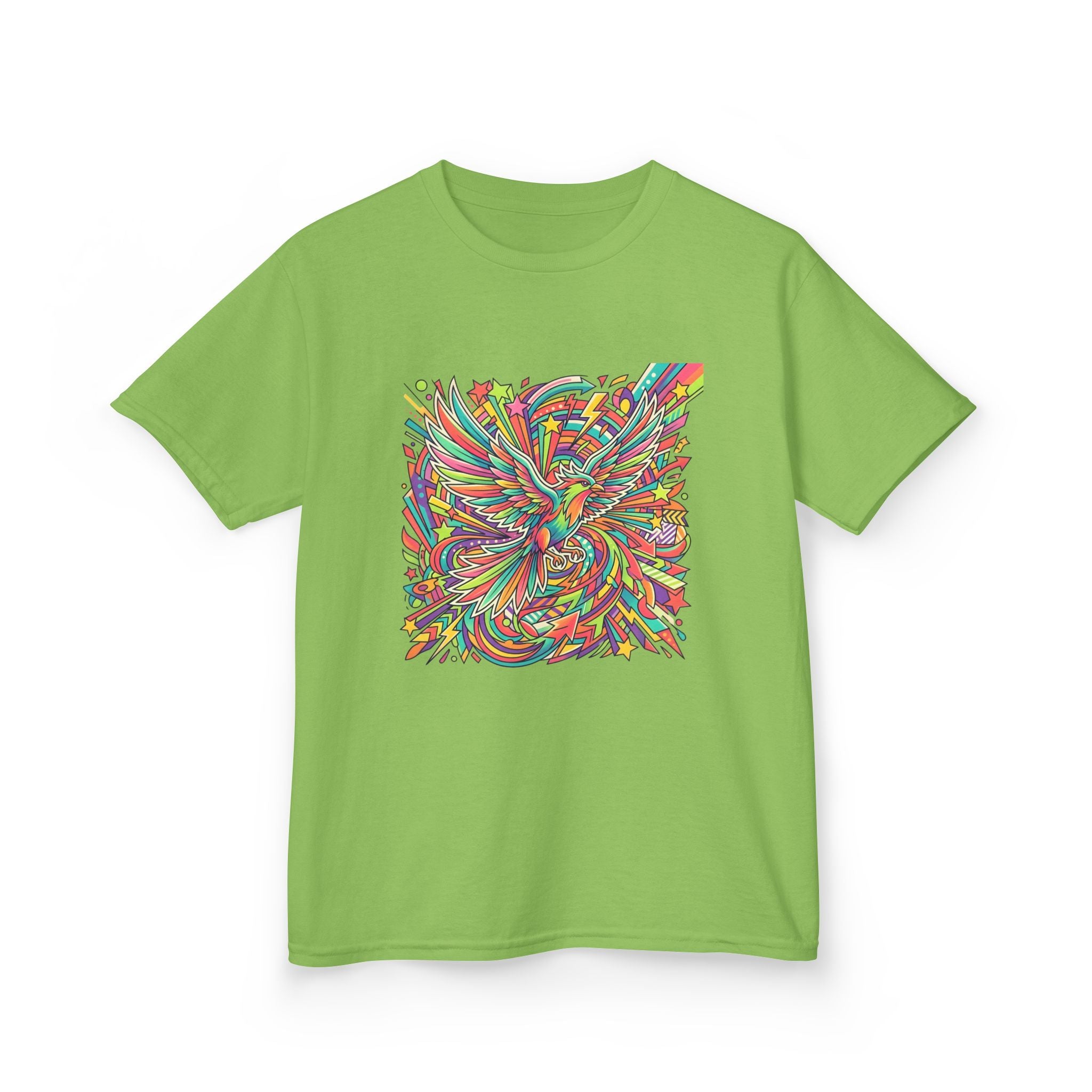 Kids Mythical Phoenix Tee - Energetic Psychedelic Art