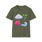 Cute Nature T-Shirt - Whimsical Cloud Sprout Wave Design | Unisex