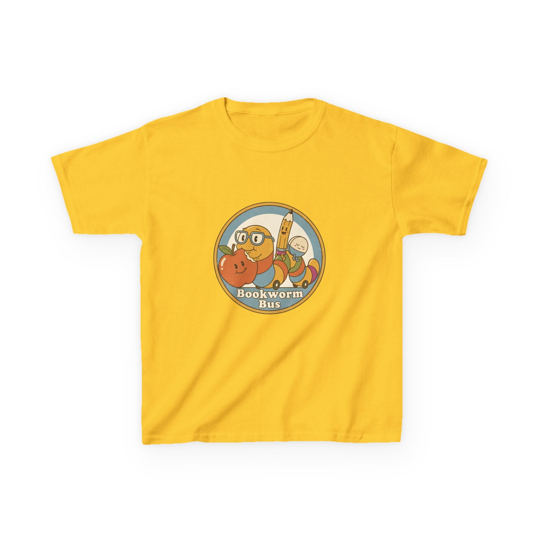 Kids Bookworm T-Shirt - School Bus | Educational Learning