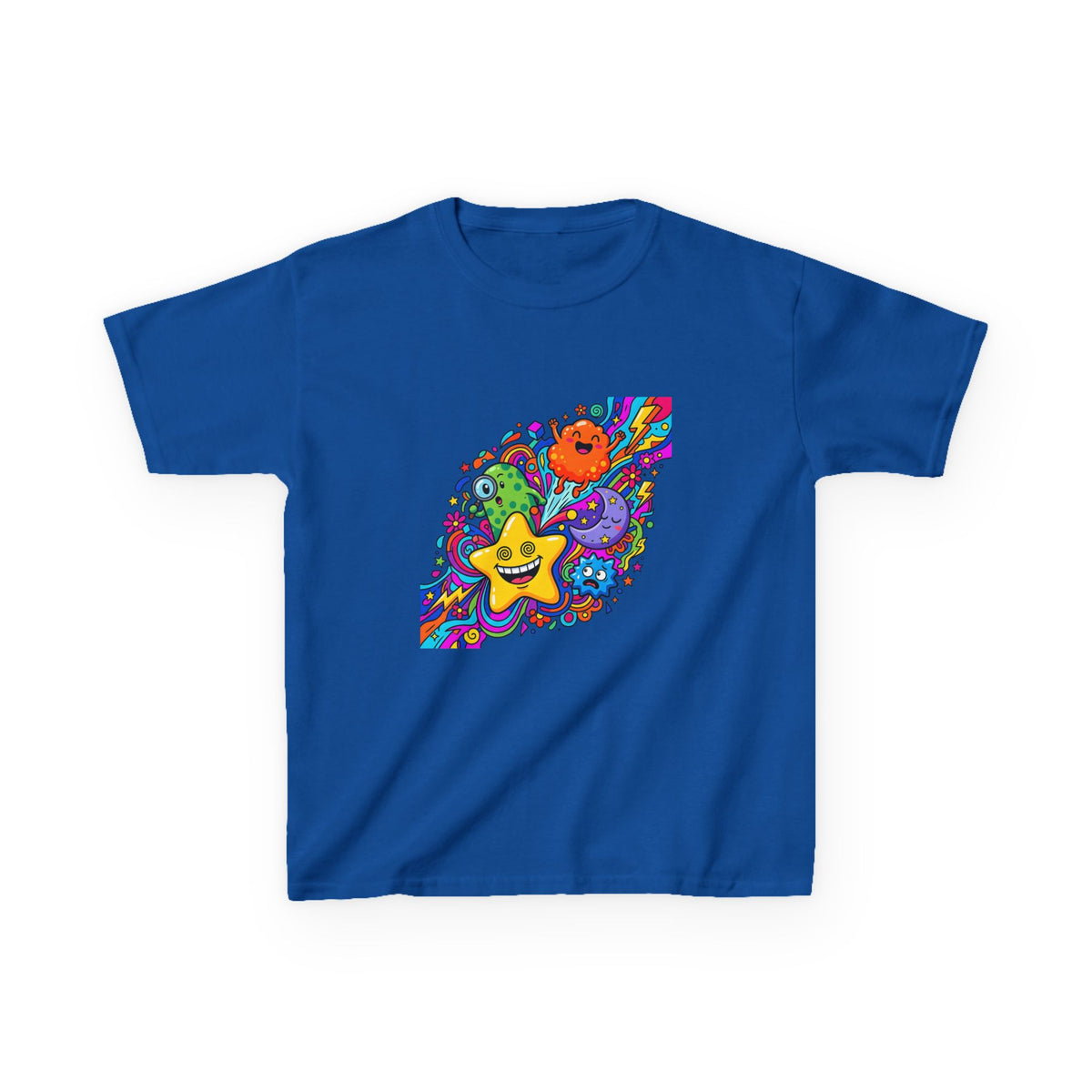 Kids Psychedelic Monster Tee - Vibrant Cartoon Doodle Shirt