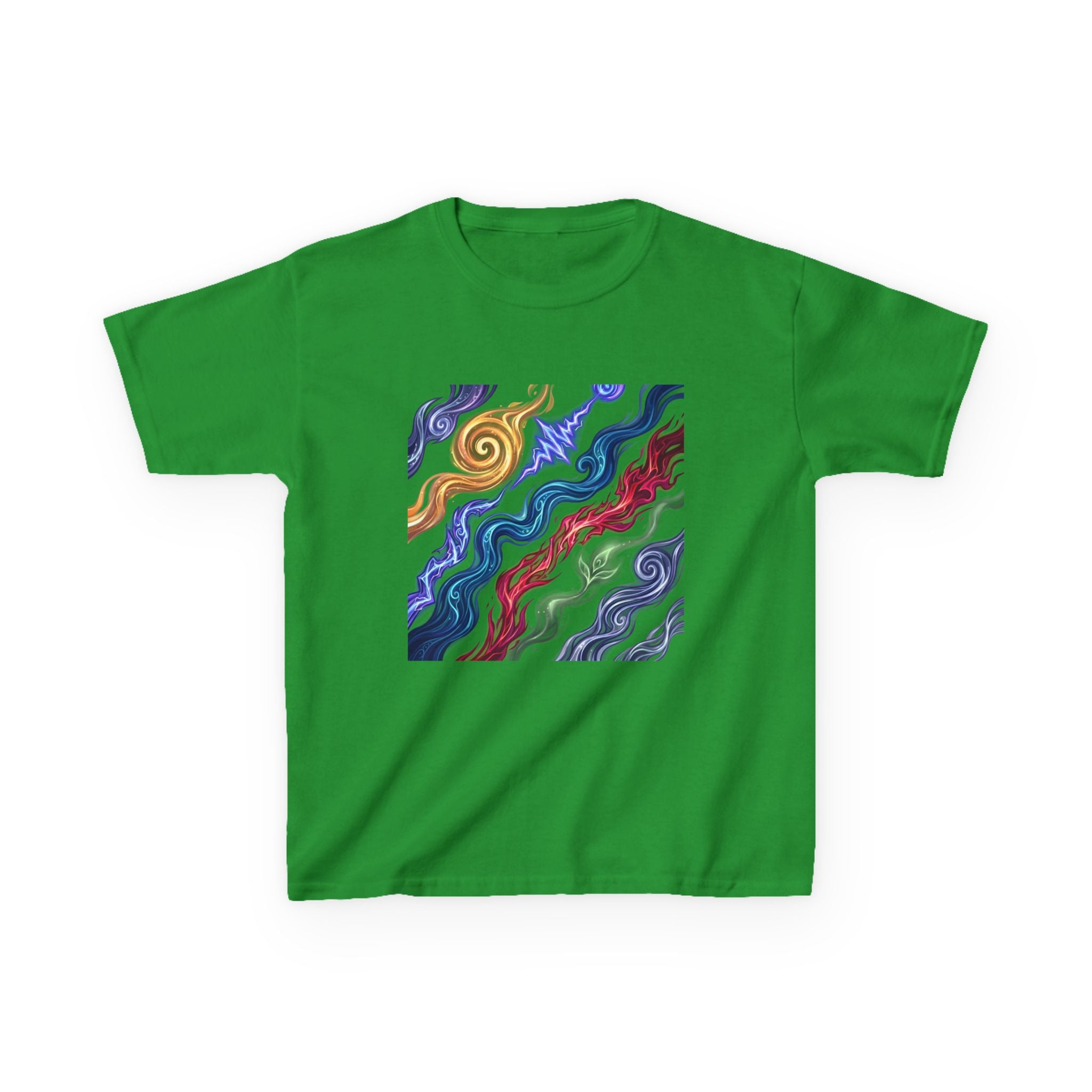Kids Tee - Vibrant Elemental Magic Energy | Fantasy Glow