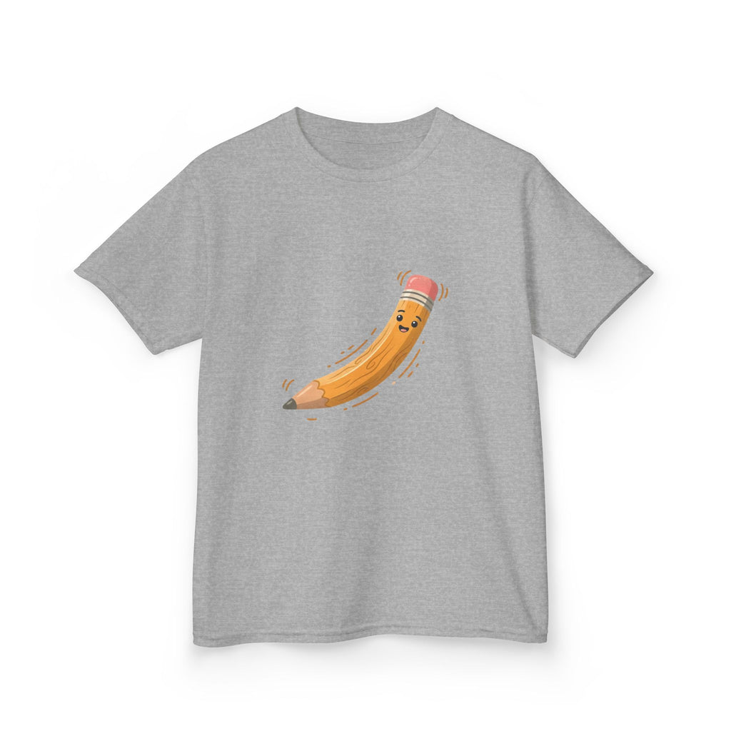 Kids Heavy Cotton Tee - Happy Animated Pencil School Supply | Back to