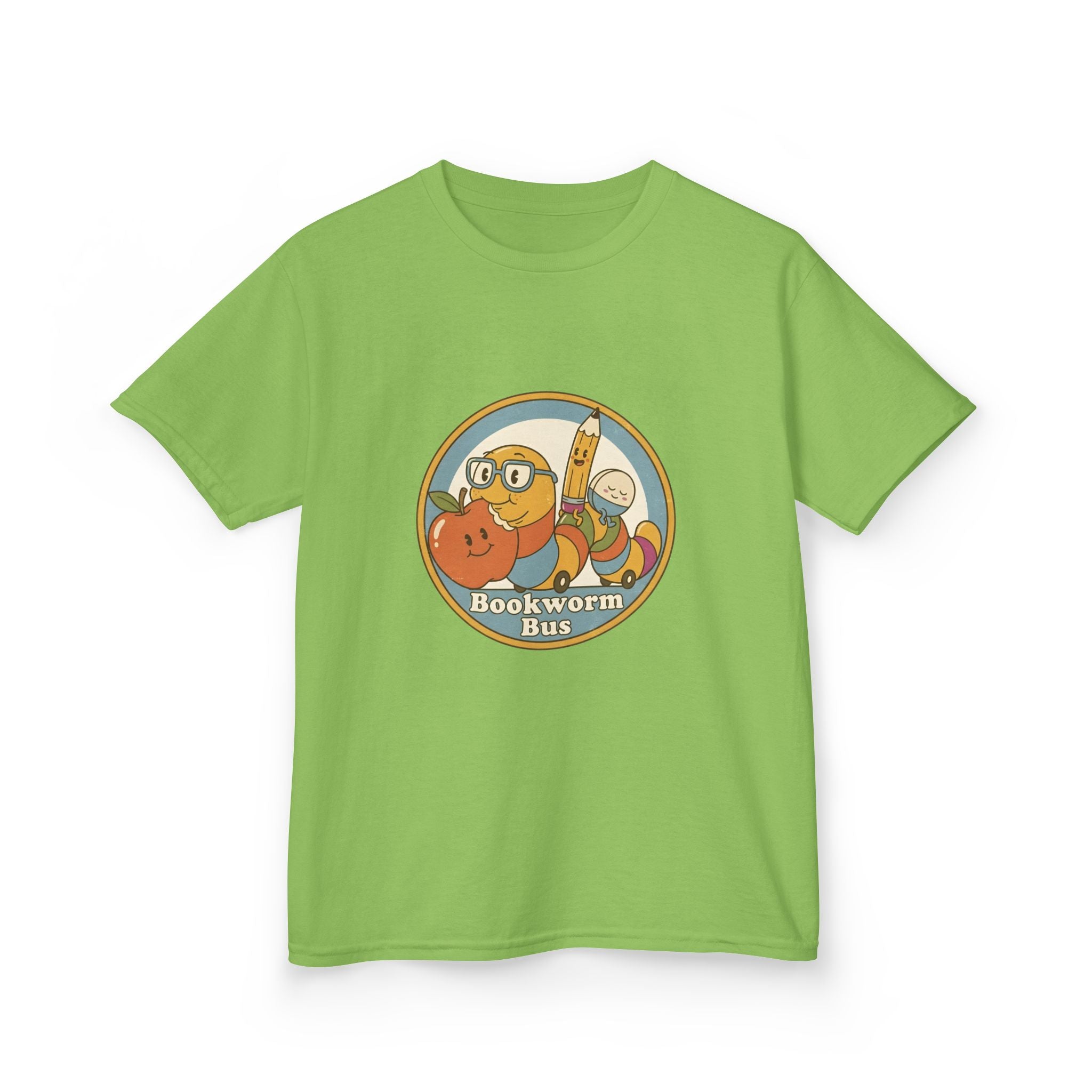 Kids Bookworm T-Shirt - School Bus | Educational Learning