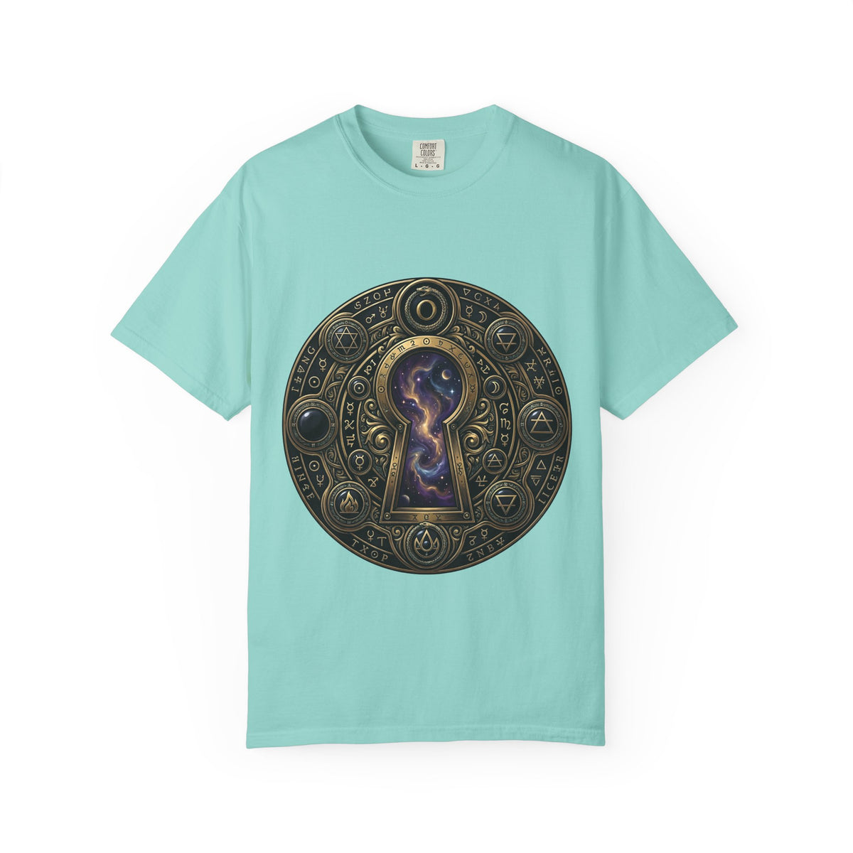 T-shirt - Celestial Keyhole Galaxy | Occult Alchemical Gold
