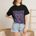 Unisex Garment-Dyed T-shirt - Cosmic Love | Psychedelic Heart Art