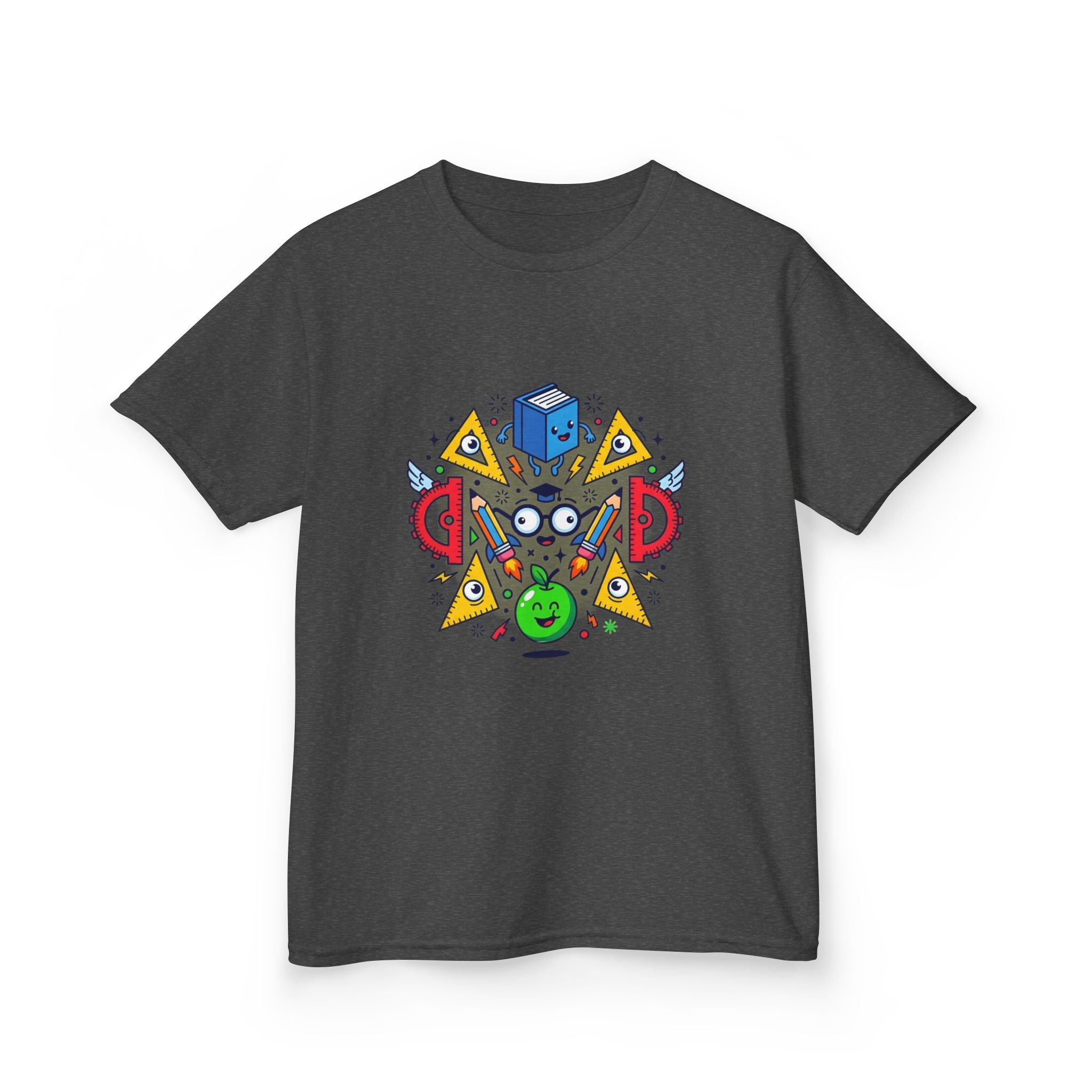 Kids Tee - Cartoon School Supplies & Learning Design | Back to School