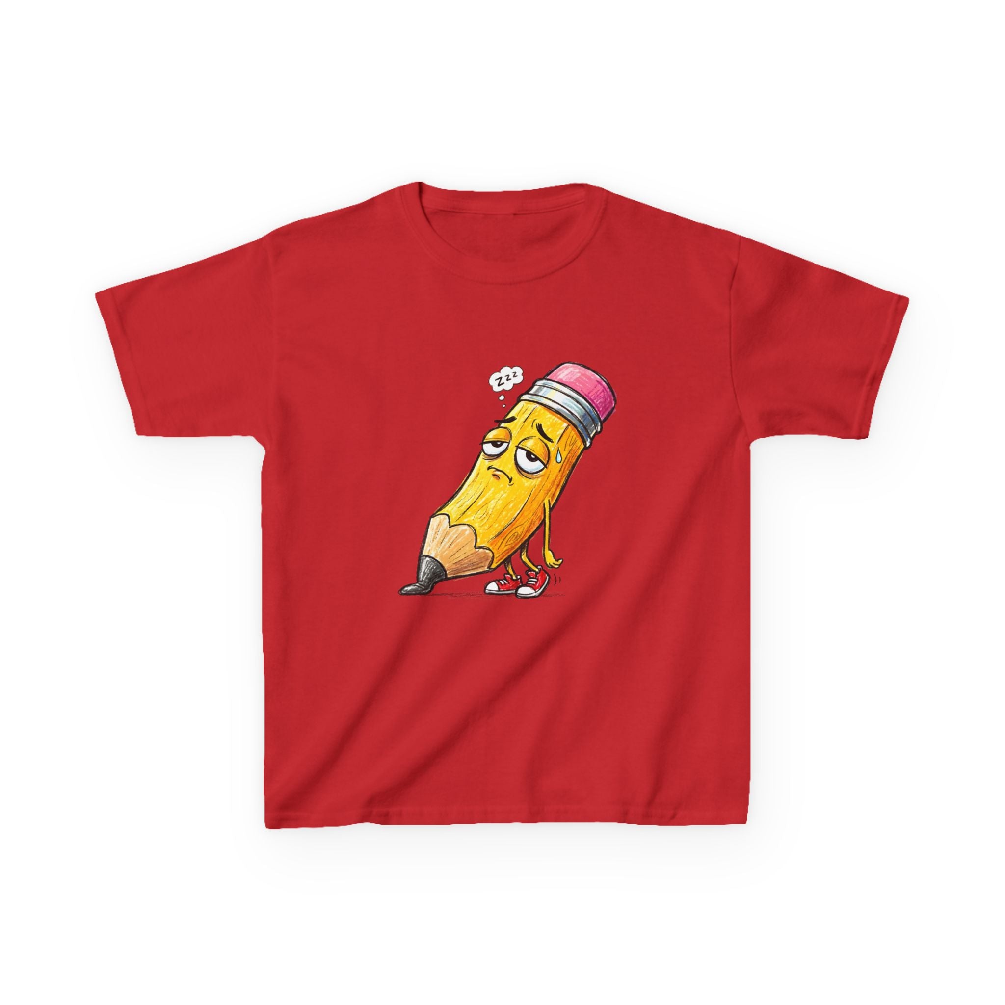Kids T-Shirt - Tired Pencil Zzz Cartoon | Funny Back to School