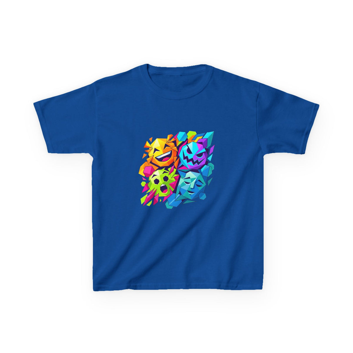 Kids T-Shirt - Vibrant Geometric Faces | Abstract Art