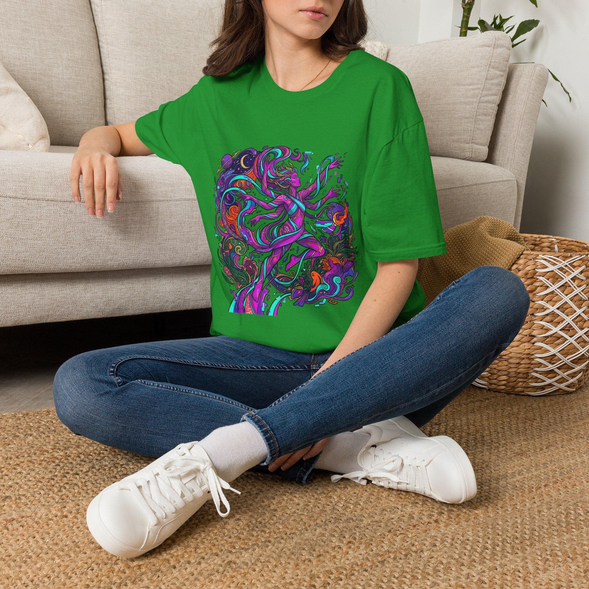 T-Shirt - Vibrant Psychedelic Cosmic Goddess Spiritual Flow