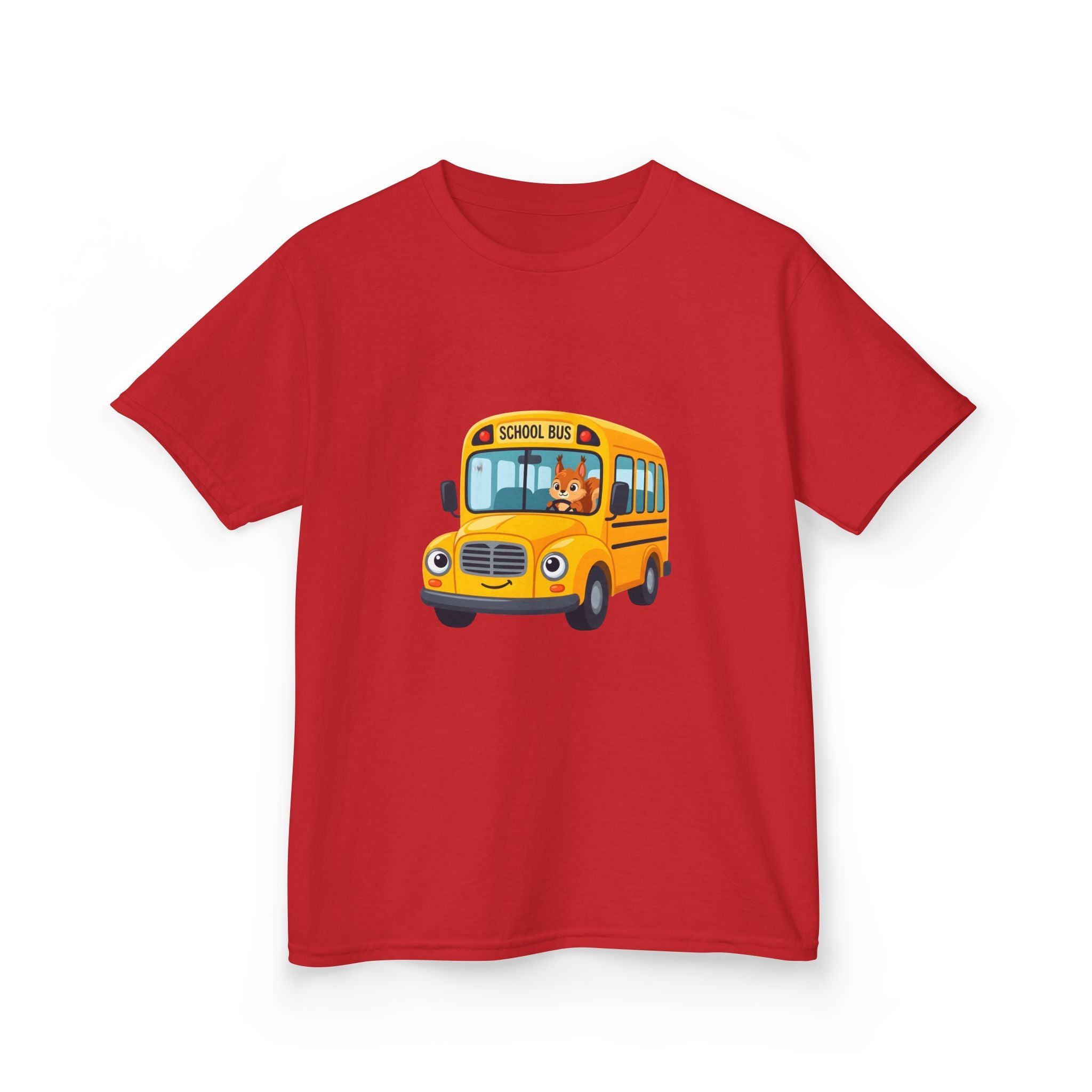 Kids School Bus T-Shirt - Cute Squirrel Driving Cartoon Tee | Back to