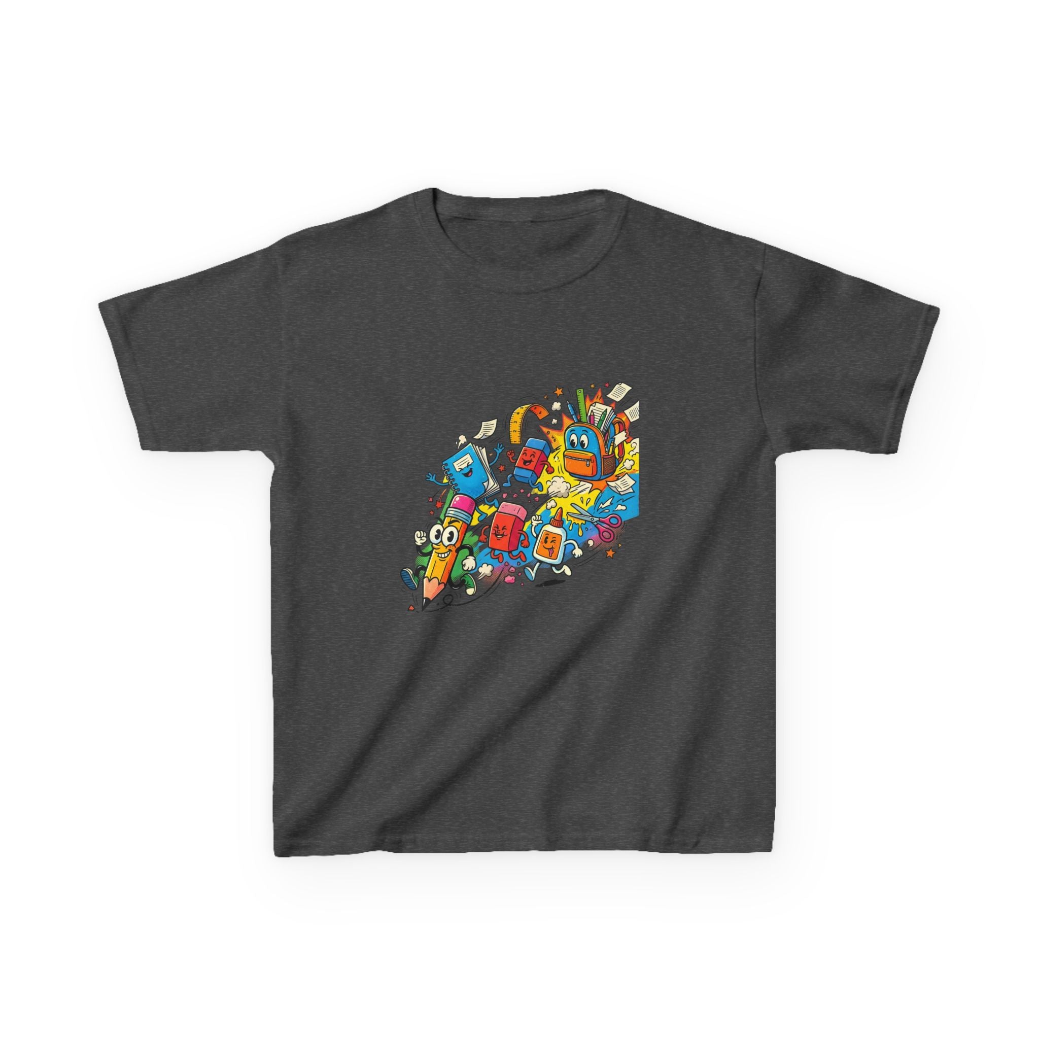 Kids Back to School 2026 Tee - Cartoon School Supplies