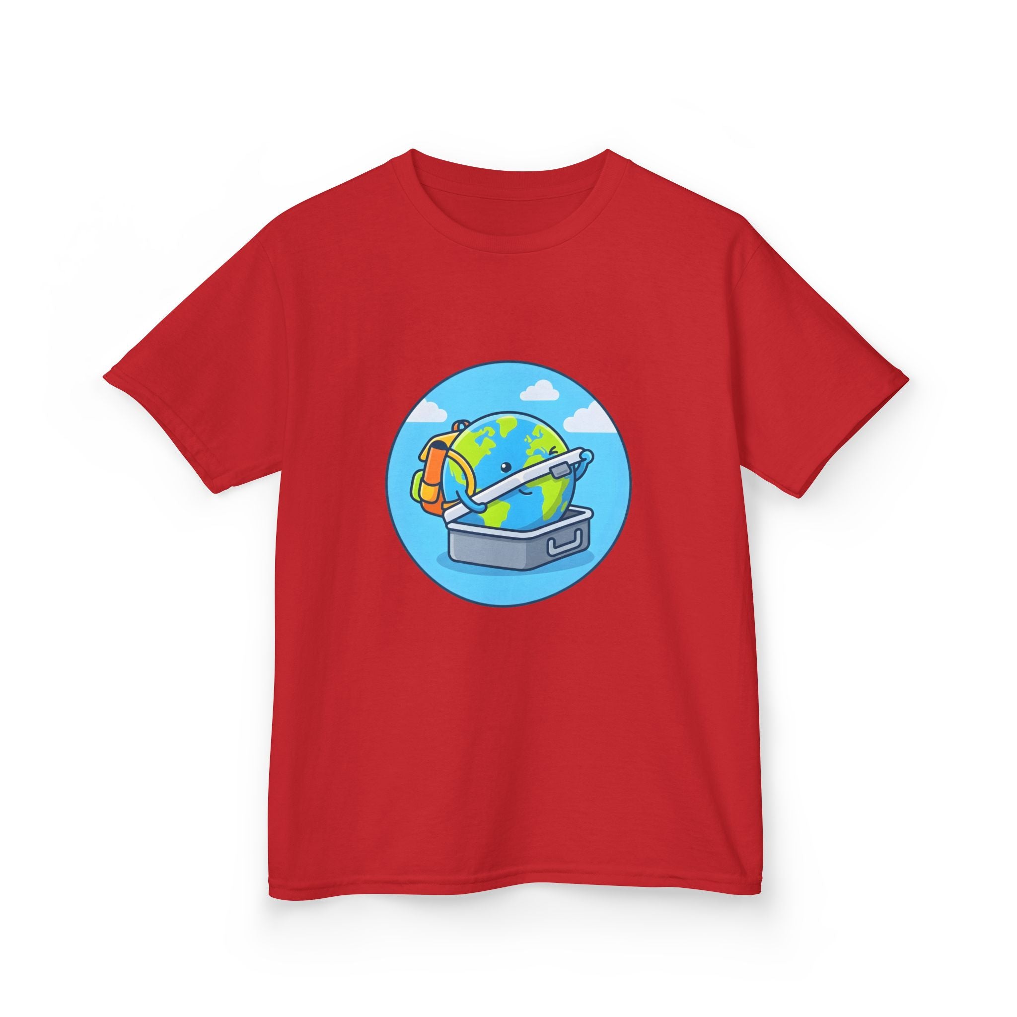 Kids Tee - Cute Earth Travel & School Cartoon Shirt | Adventure