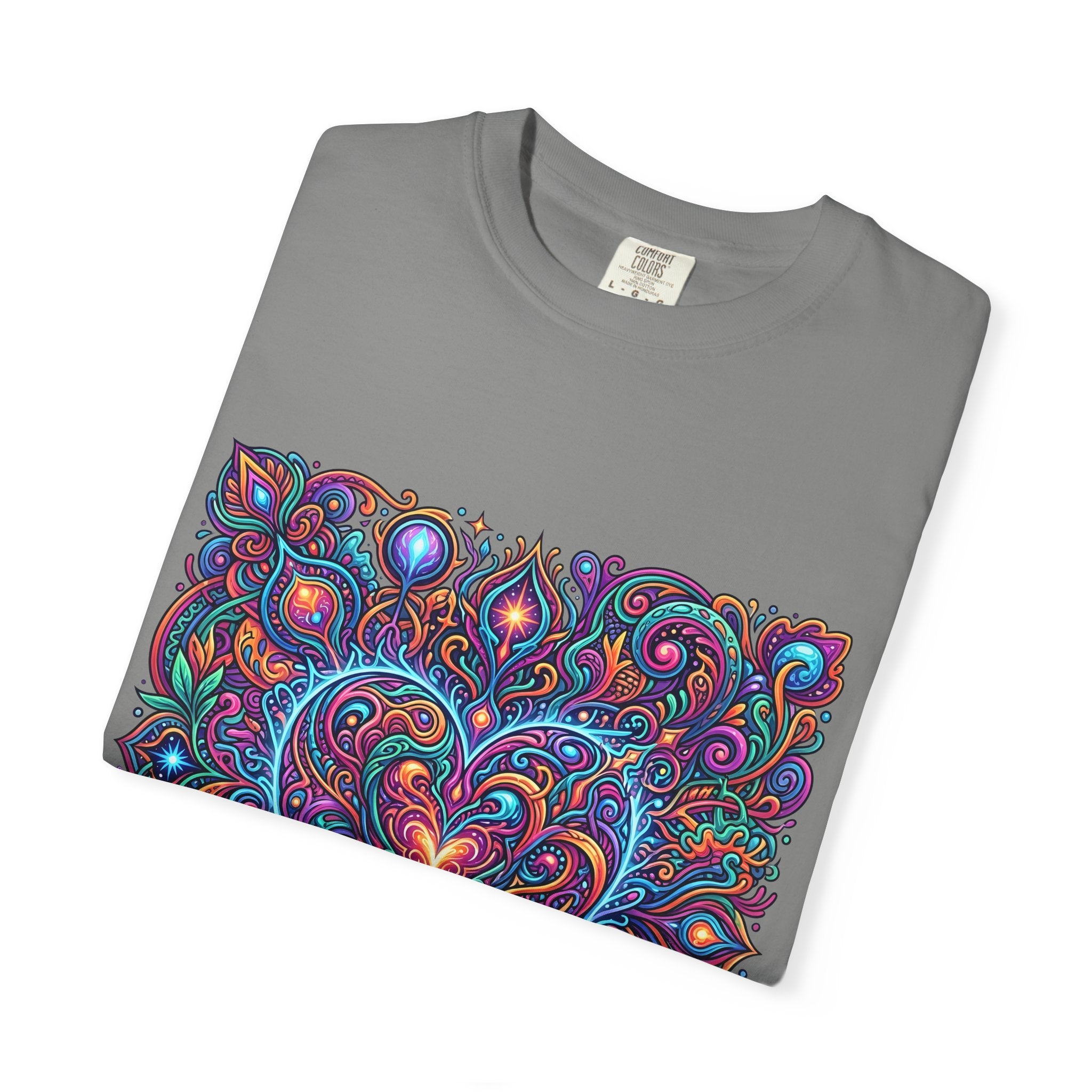 Unisex Garment-Dyed T-shirt - Cosmic Love | Psychedelic Heart Art