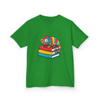 Kids T-Shirt - Whimsical Chameleon Reading Books | School Tee