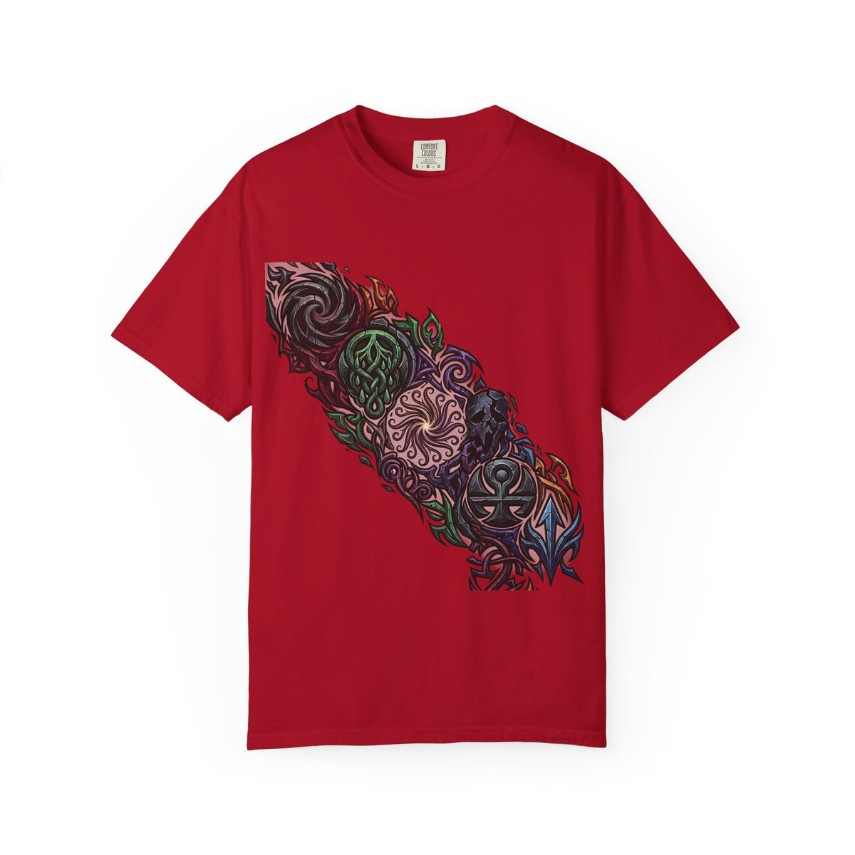 Unisex T-shirt - Dark Fantasy Celtic Skull Ankh | Garment-Dyed