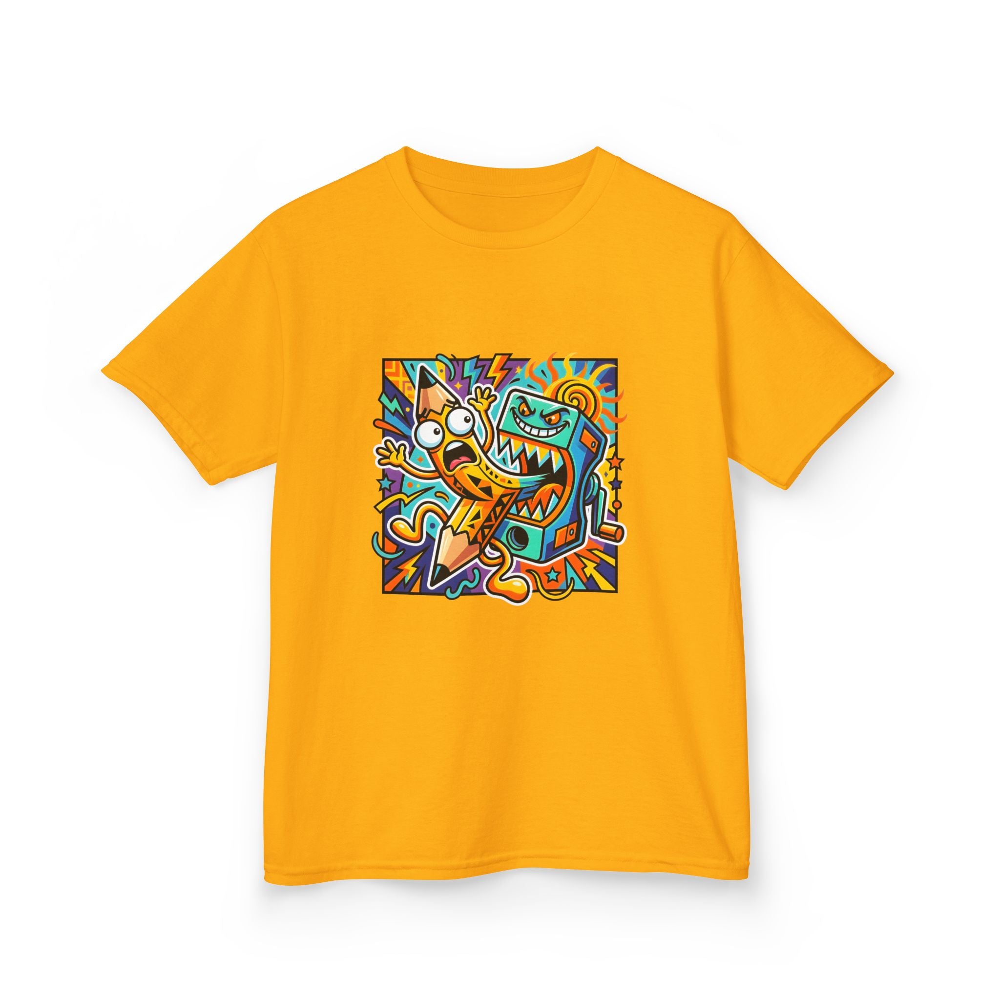 Kids Tee - Dynamic School Supplies Cartoon | Back to School Fun