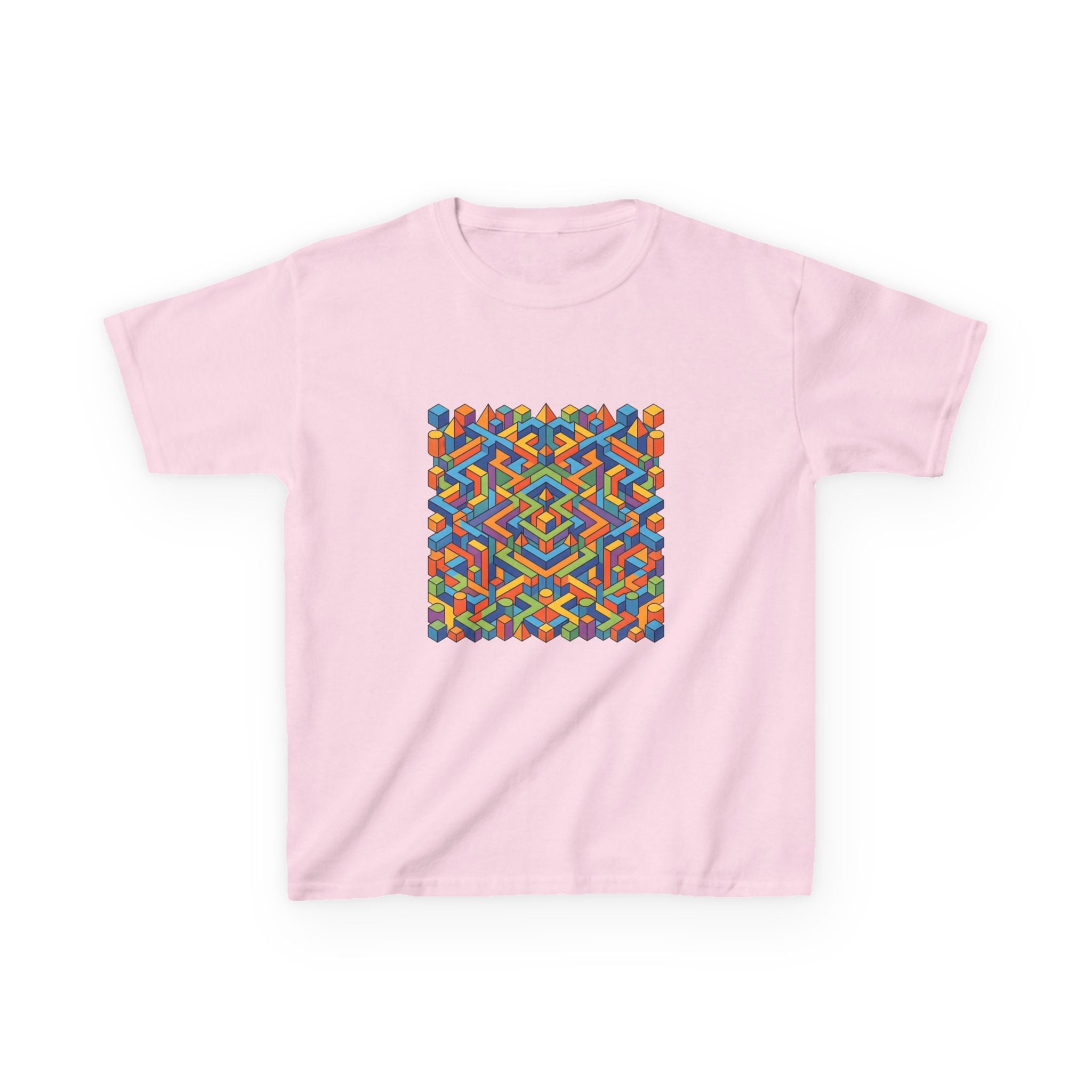 Kids T-Shirt - Colorful Isometric Optical Illusion Maze